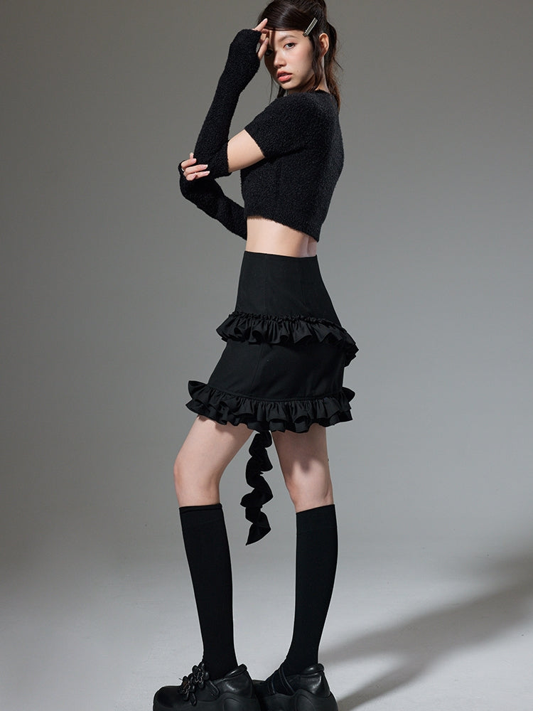 Ruffle A-Line Skirt