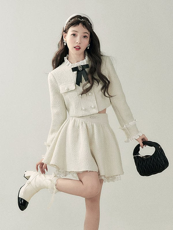 Small Fragrance Stand-up Collar Jacket & Skirt