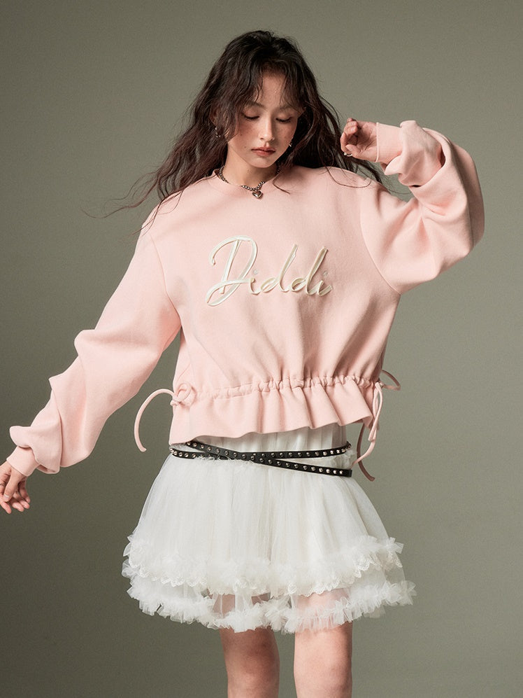 Ribbon Embroidered Pullover