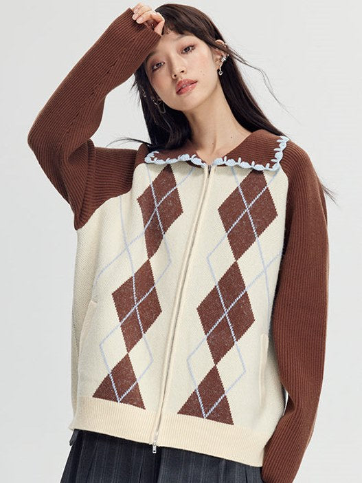 Argyle Knit Jacket