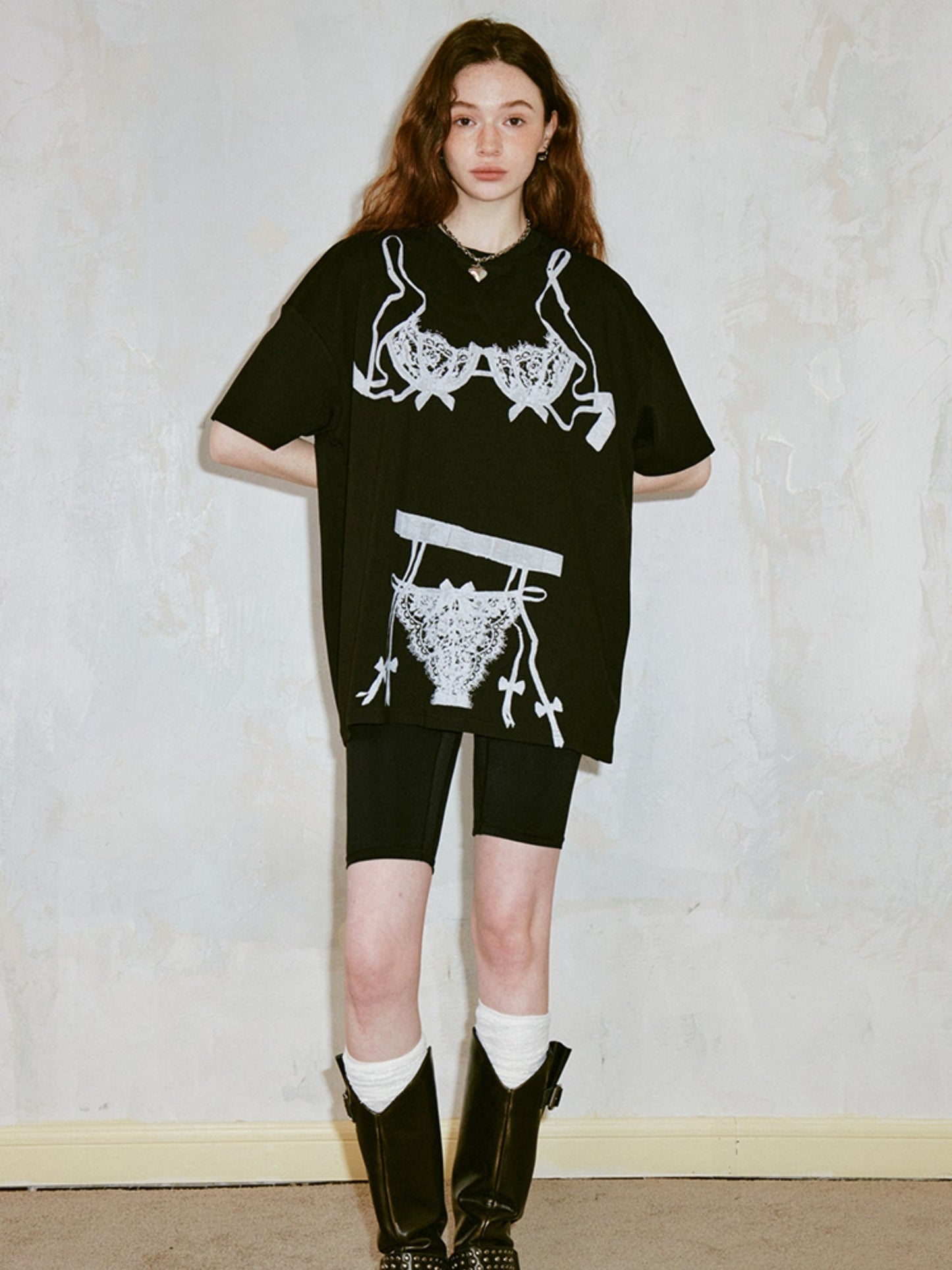 Trompe L'oeil Underwear Printed Loose T-shirt