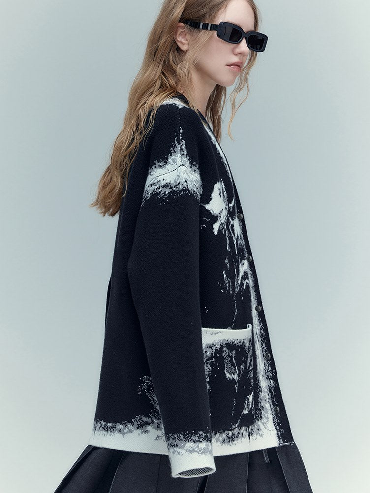 모자이크 로즈 니트 카디건 