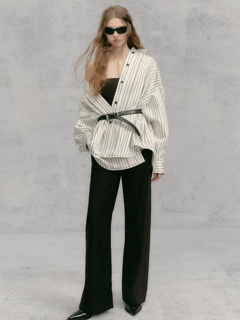 루즈 스트라이프 셔츠 