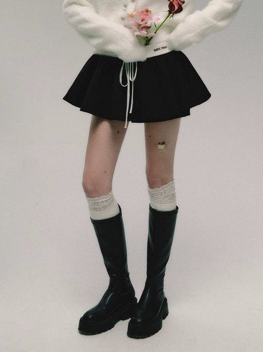 로우 웨이스트 쇼트 퀼로트 스커트 