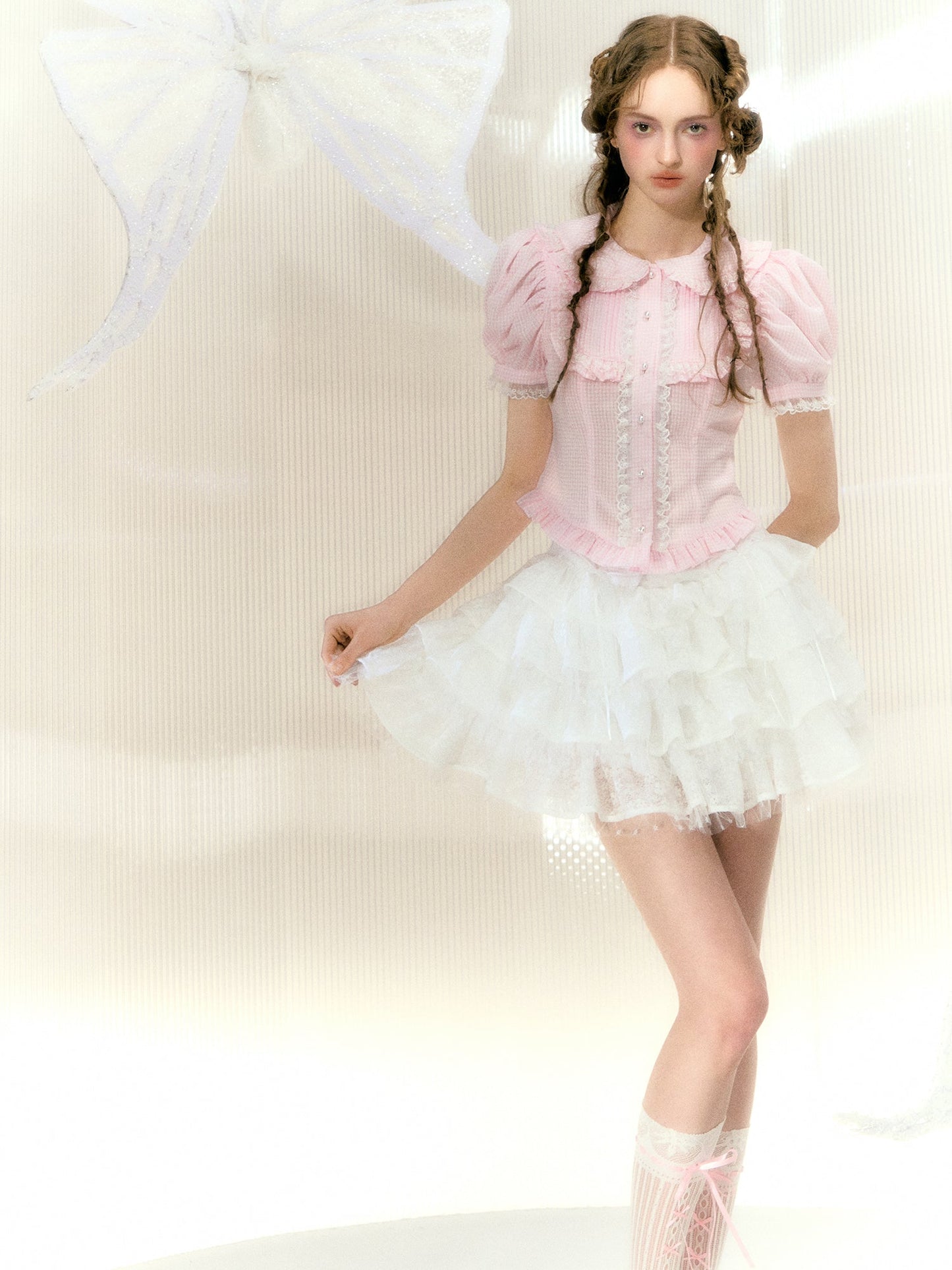 Princess Doll Collar Puff-Sleeve Frill Shirt