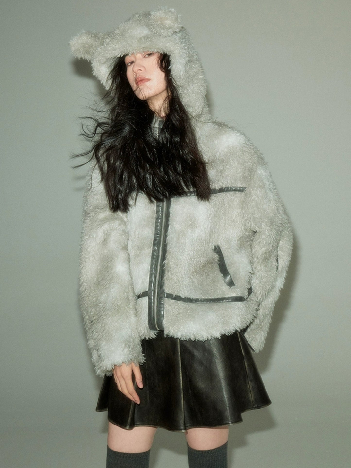 Rabbit Ears Eco-friendly Fur Jacket