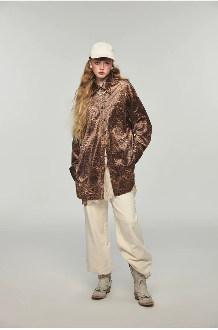 Leopard Print Oversized Shirt
