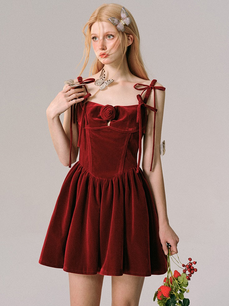 Rose Velvet Slip Dress