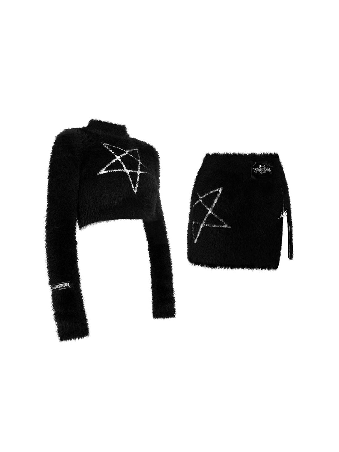 Pentagram Slim Short Knitted & Skirt