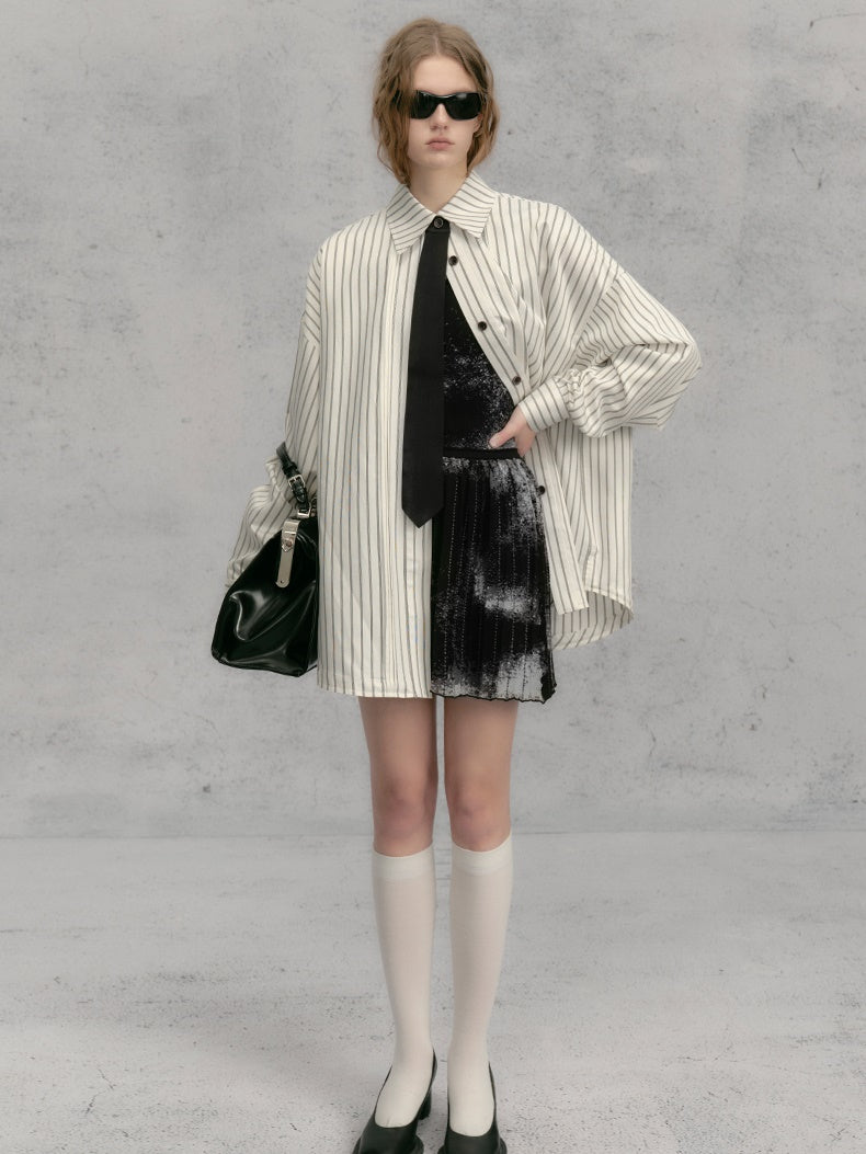 루즈 스트라이프 셔츠 