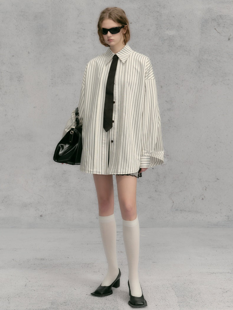 루즈 스트라이프 셔츠 