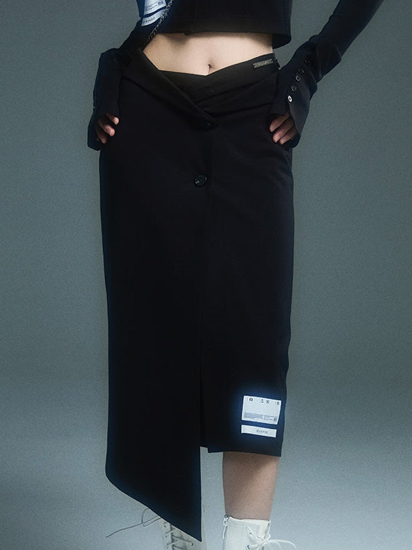 로우 웨이스트 슬림핏 스커트
