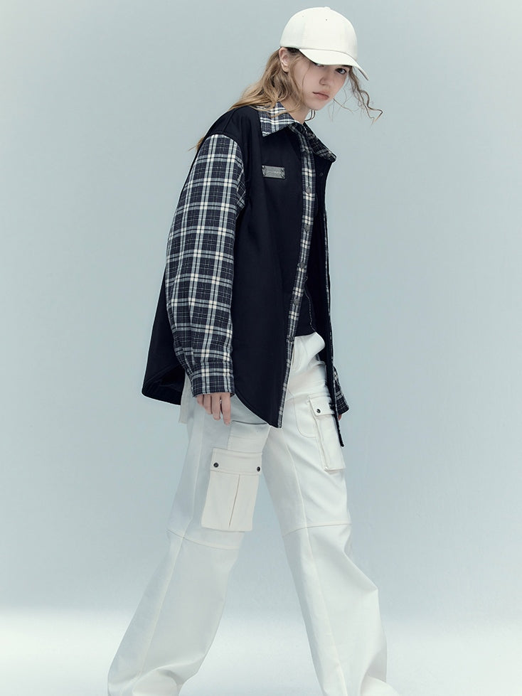 멀티 플레이드 셔츠 