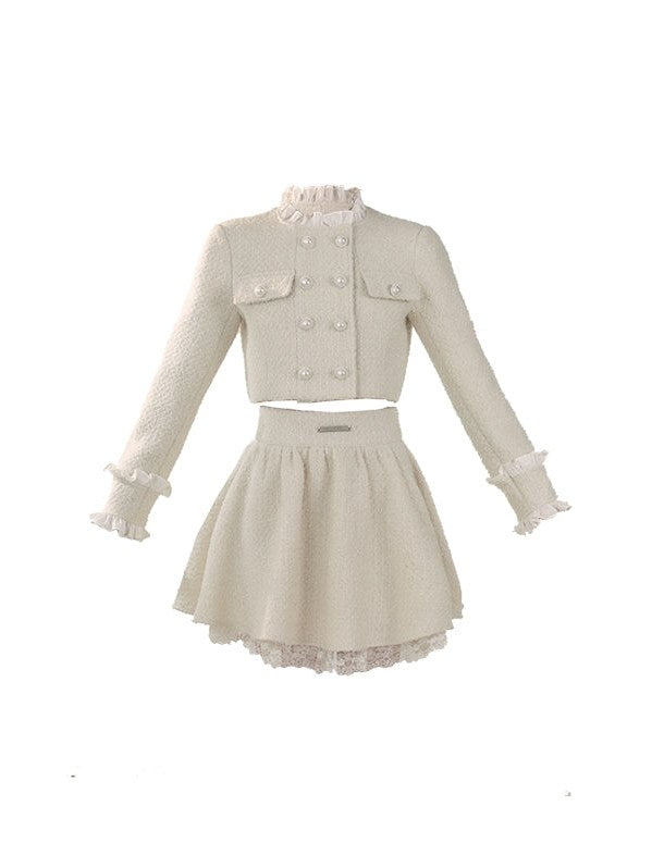 Small Fragrance Stand-up Collar Jacket & Skirt