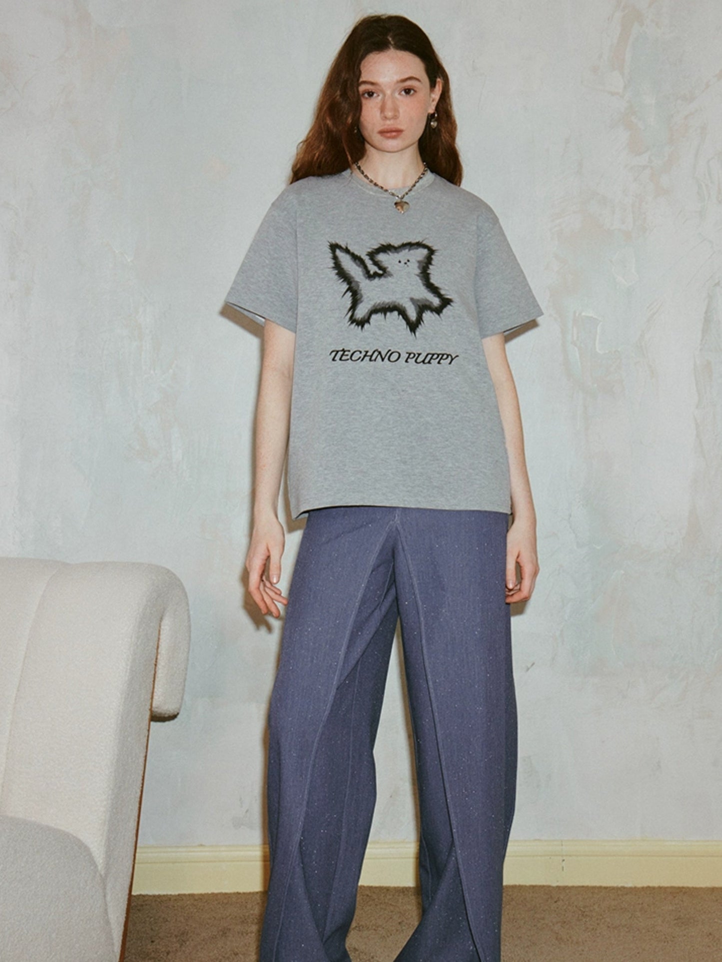 電子爆発子犬Tシャツ