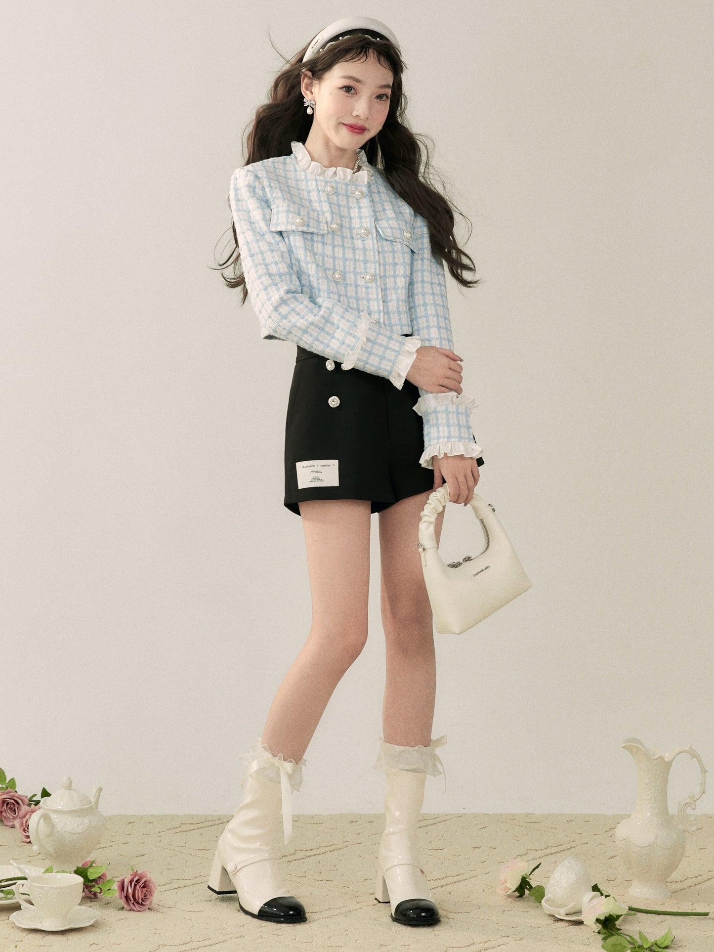 Small Fragrance Stand-up Collar Jacket & Skirt