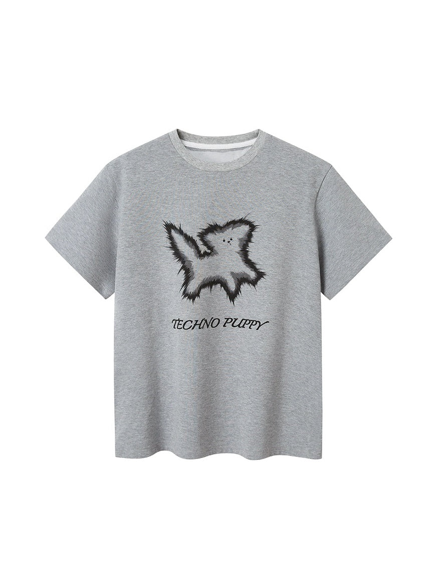 電子爆発子犬Tシャツ