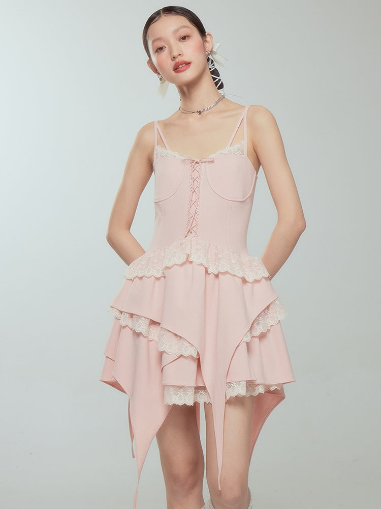 Lace Ballet Suspender Dress ＆ Sleeve Top