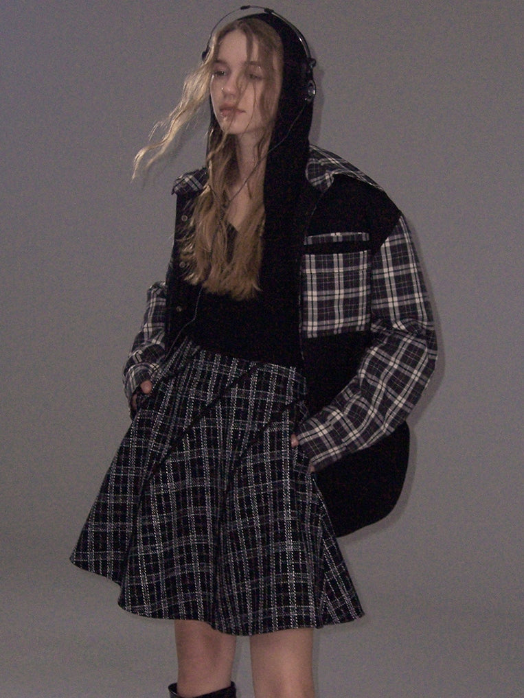 멀티 플레이드 셔츠 