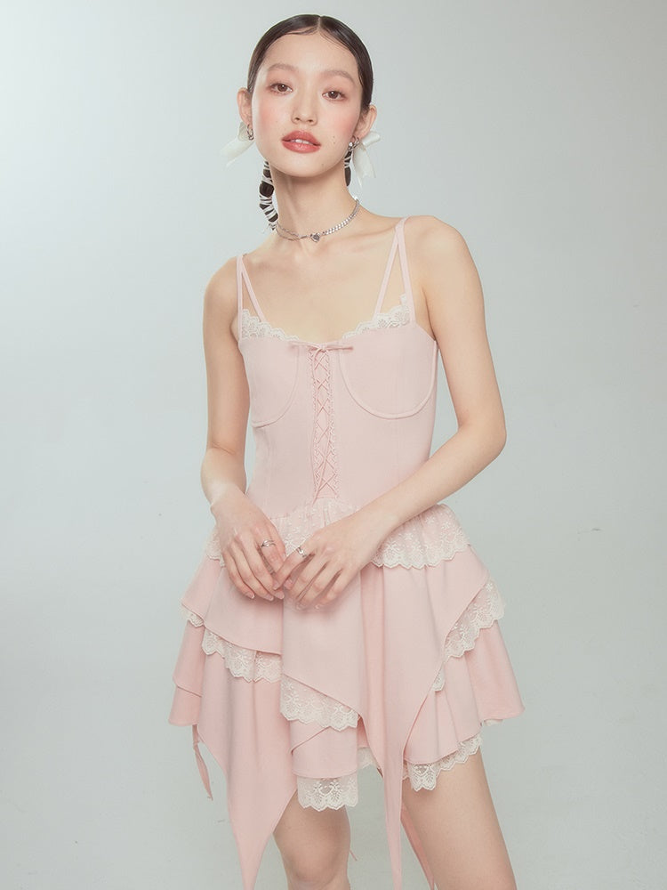 Lace Ballet Suspender Dress ＆ Sleeve Top