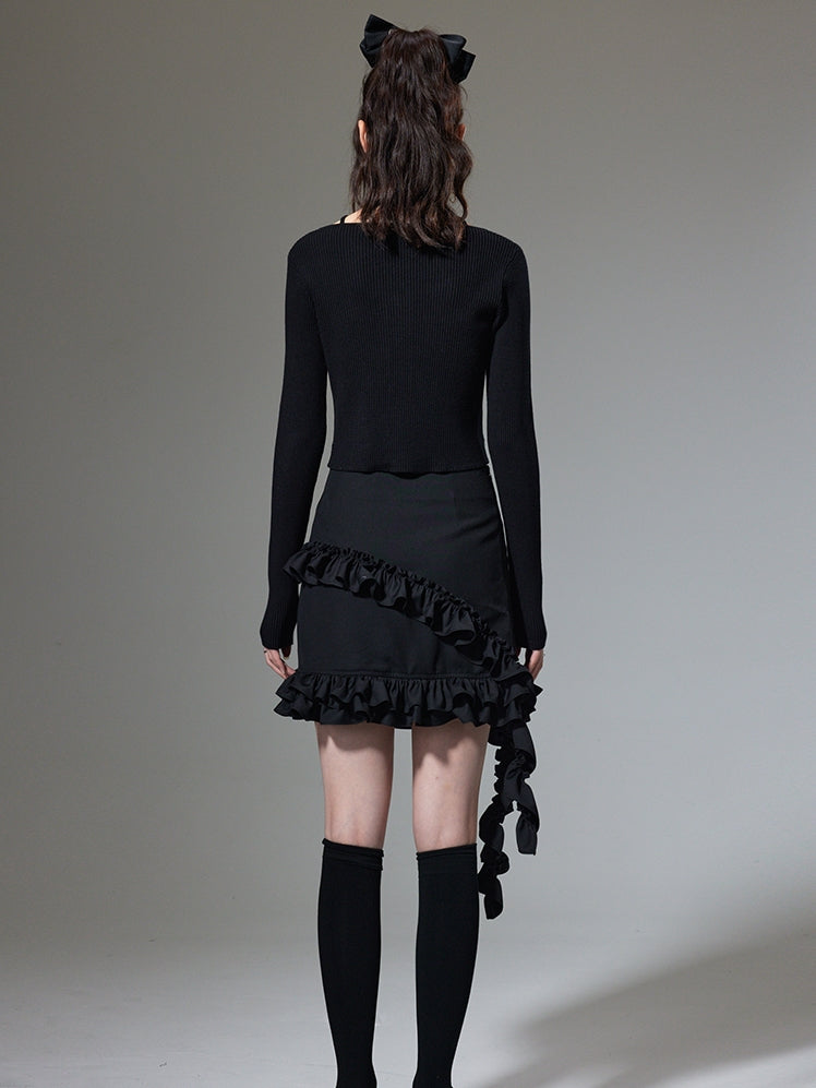 Ruffle A-Line Skirt