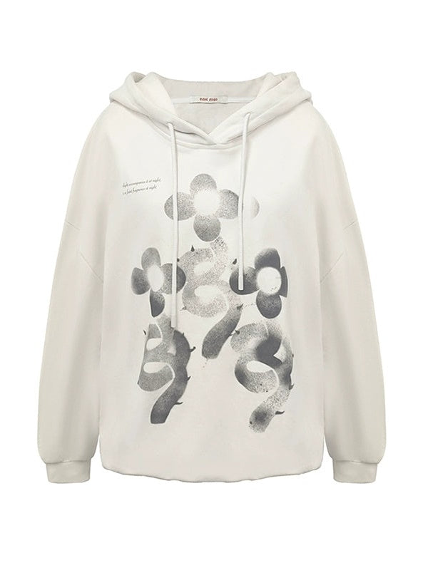 Printed Hooded Pullover Sweat