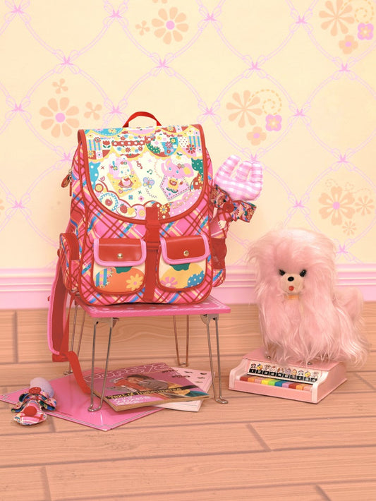 Plaid PU Nylon Backpack