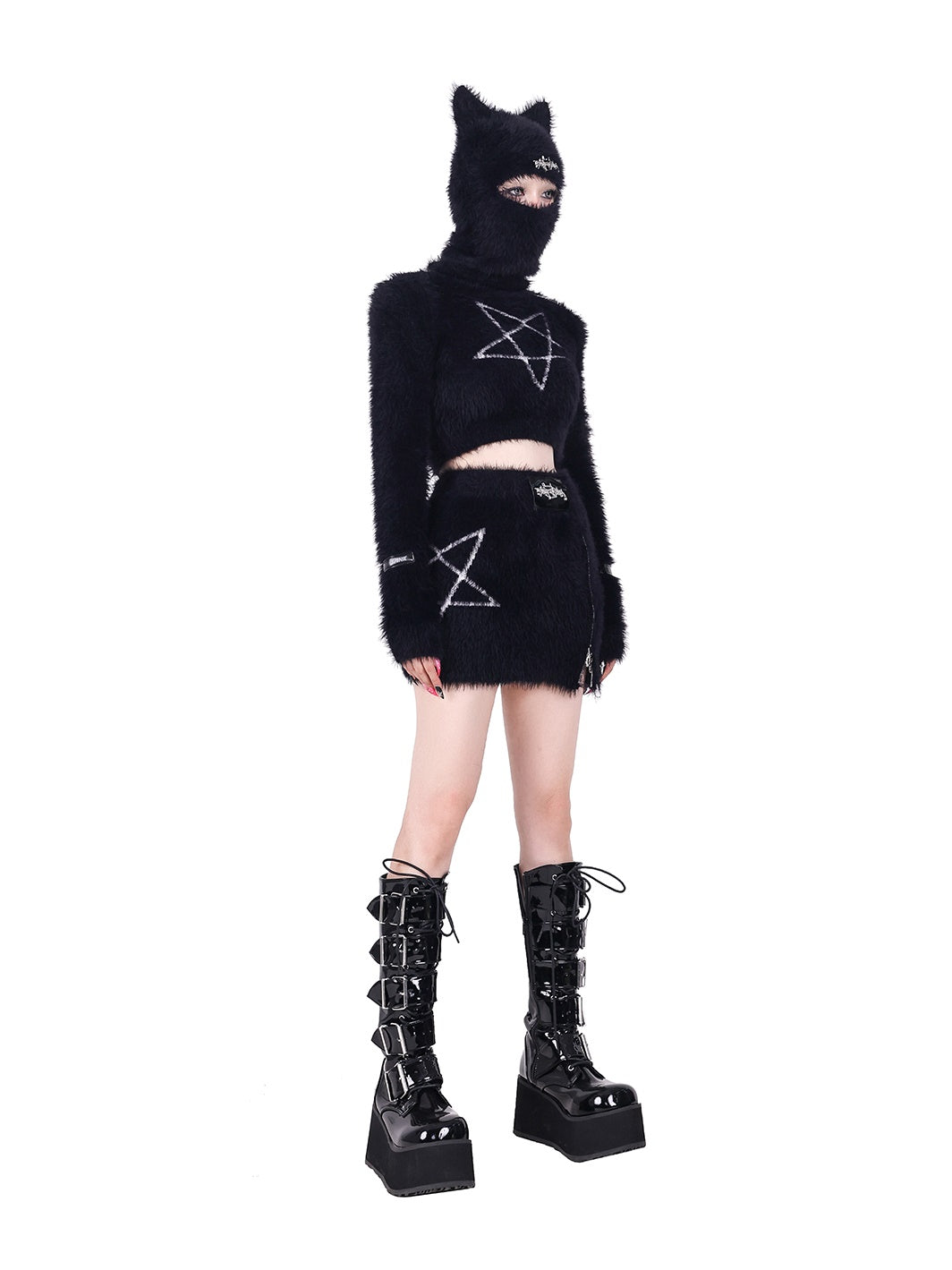 Pentagram Slim Short Knitted & Skirt