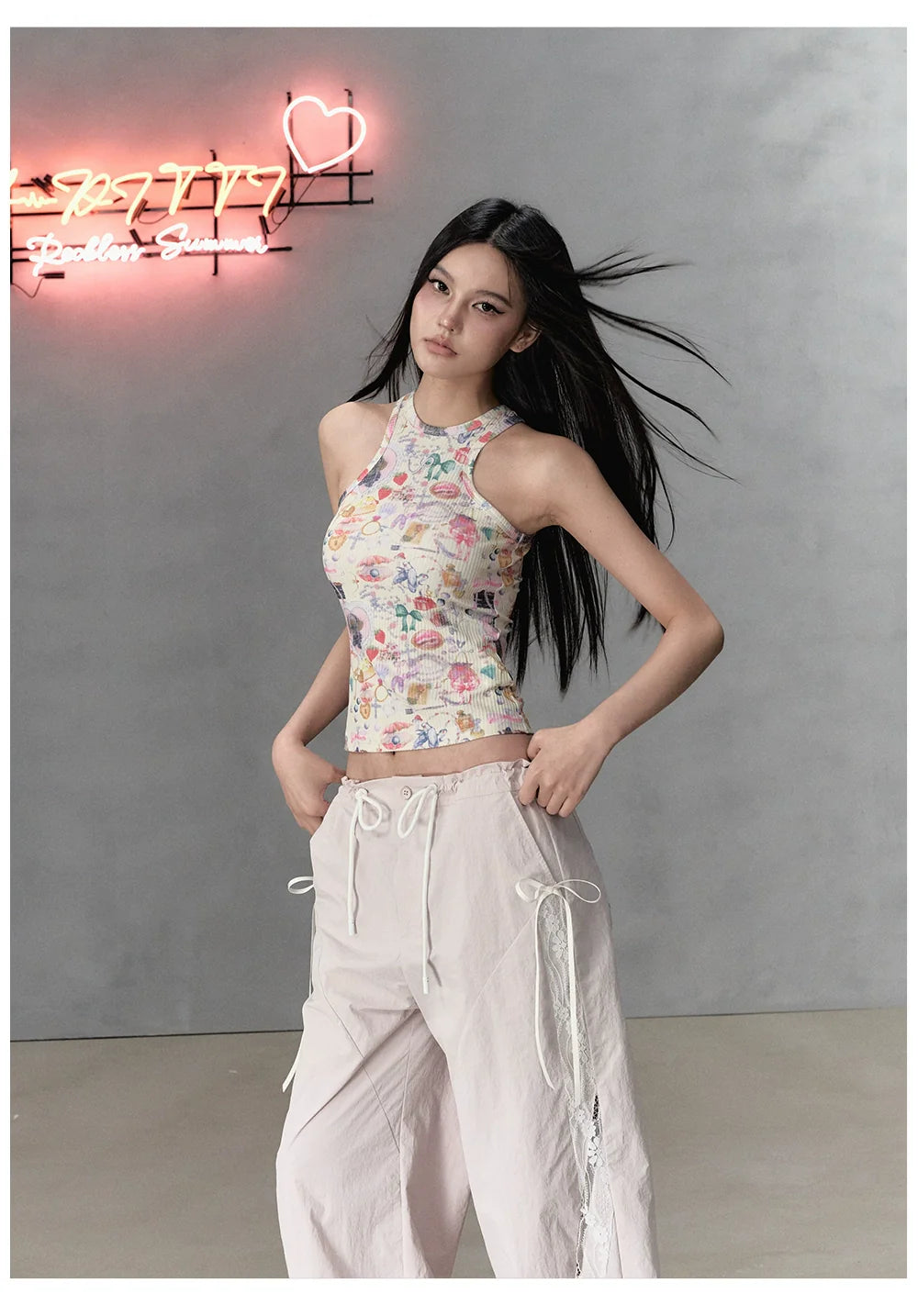 Miscellaneous Items Print & Puppy Print Slim-fit Camisole