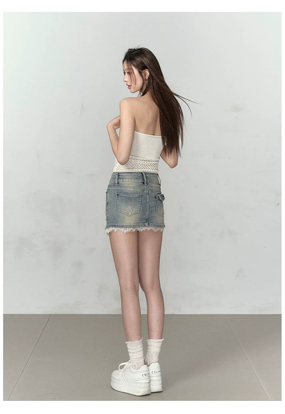 Rose Knitted Hollow Out Spaghetti Strap Tank Top