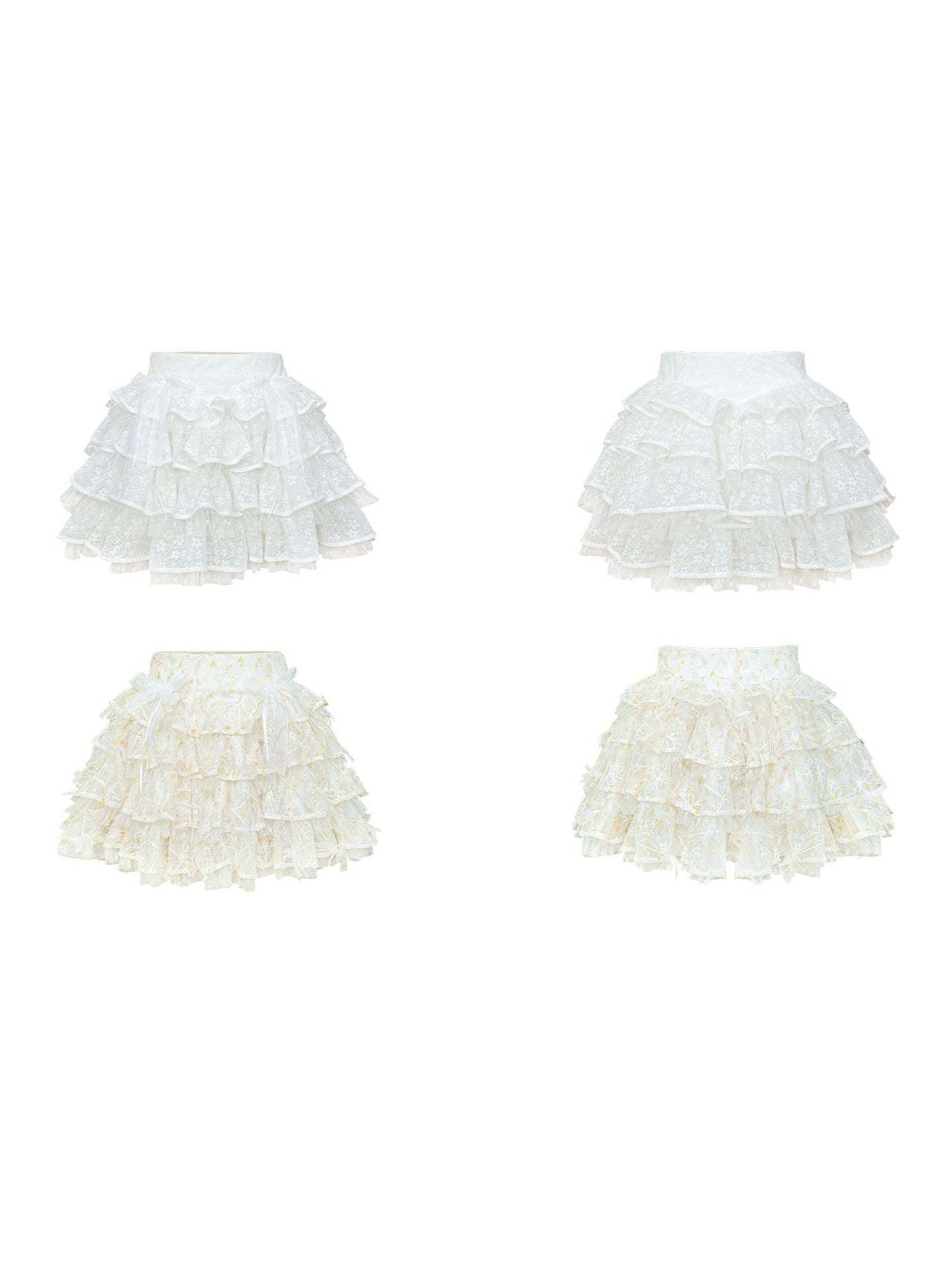 Printed Flower Mesh Tutu Skirt