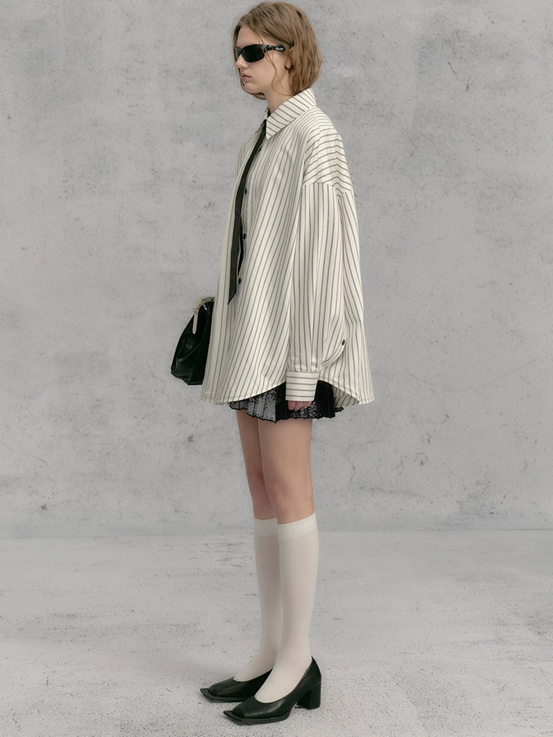 루즈 스트라이프 셔츠 