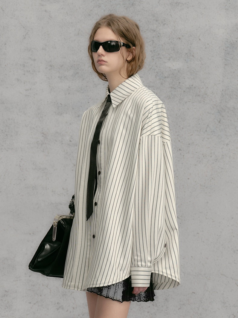 루즈 스트라이프 셔츠 