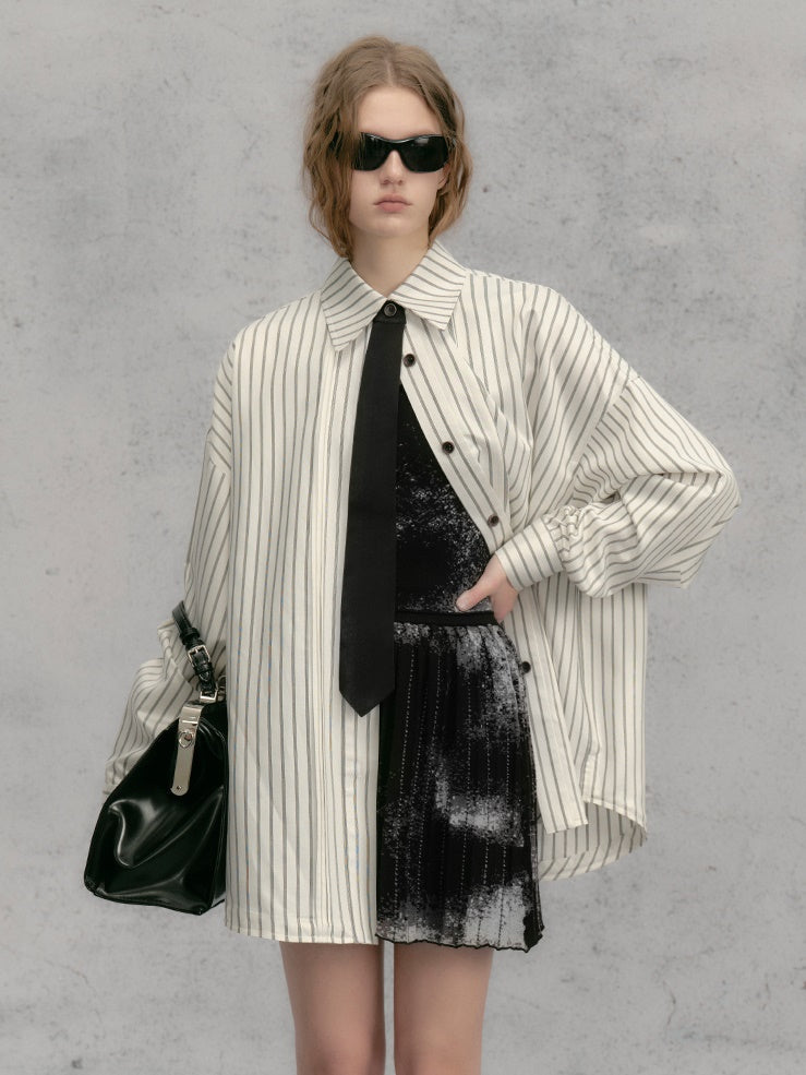 루즈 스트라이프 셔츠 