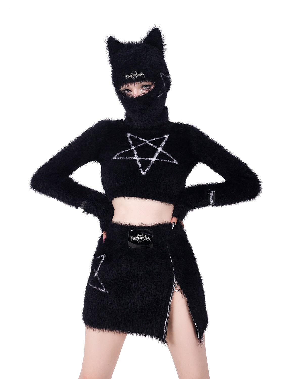 Pentagram Slim Short Knitted & Skirt