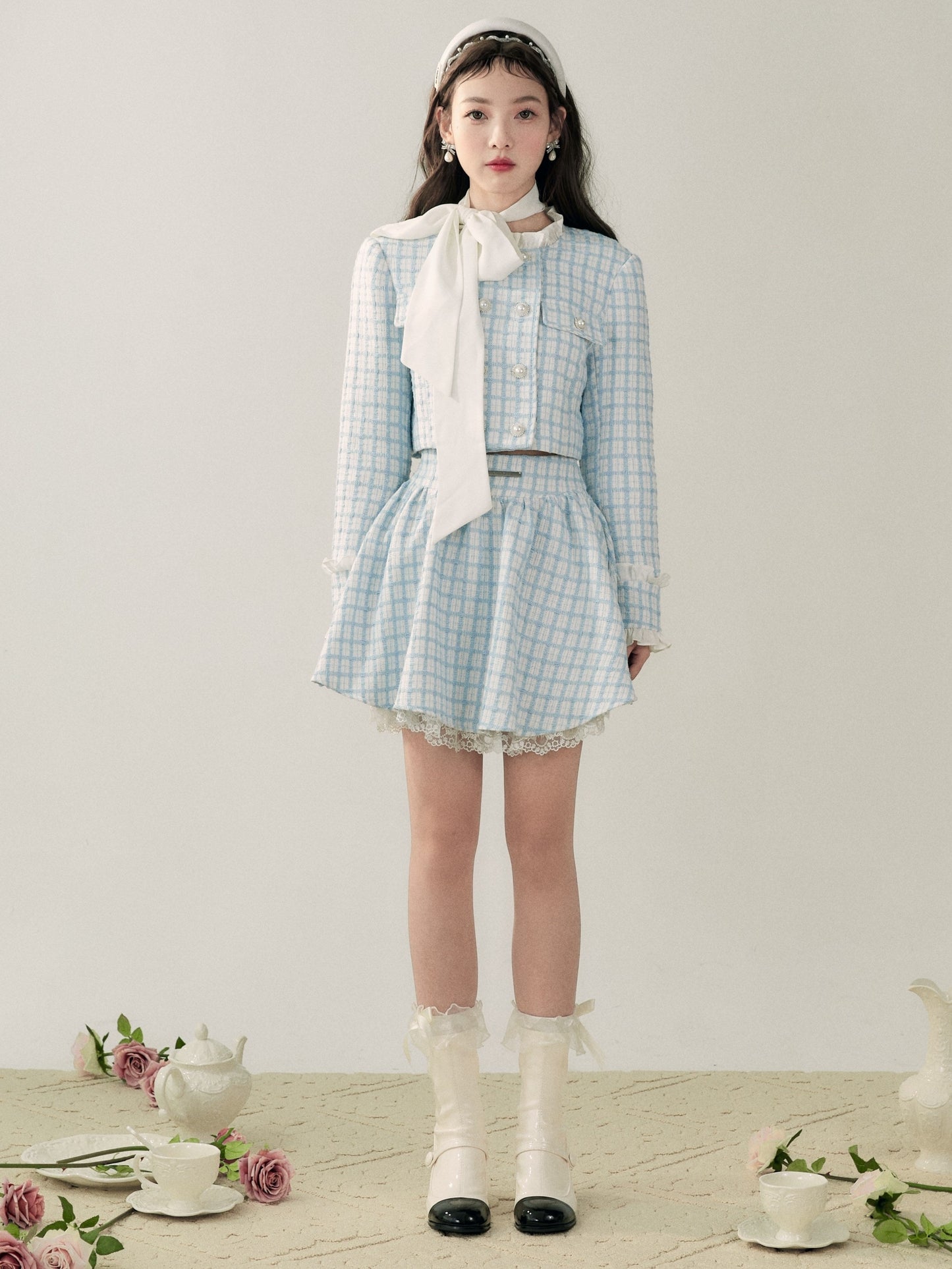 Small Fragrance Stand-up Collar Jacket & Skirt