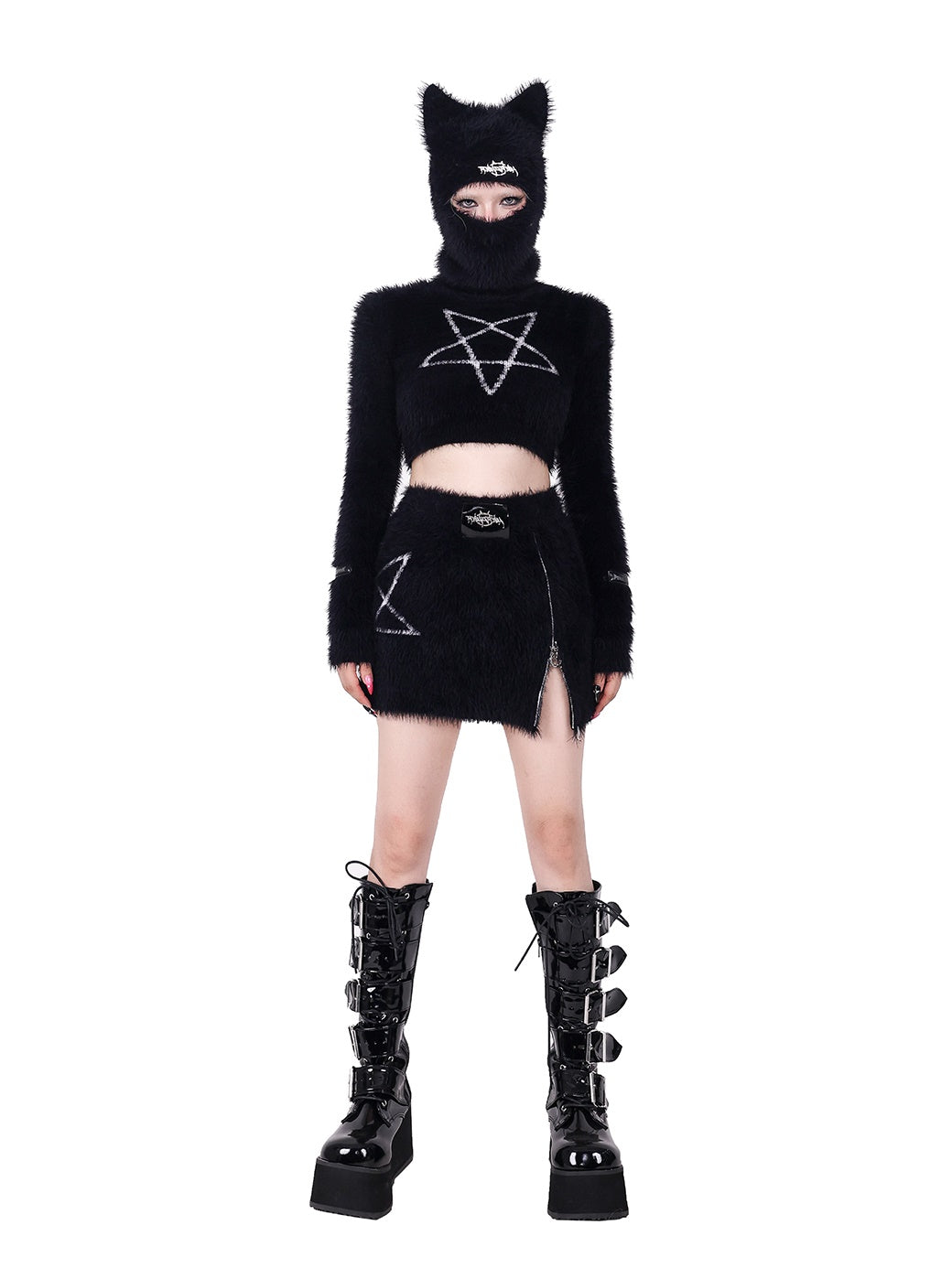 Pentagram Slim Short Knitted & Skirt