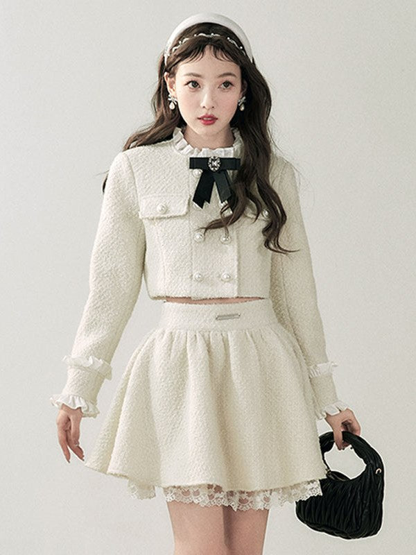 Small Fragrance Stand-up Collar Jacket & Skirt