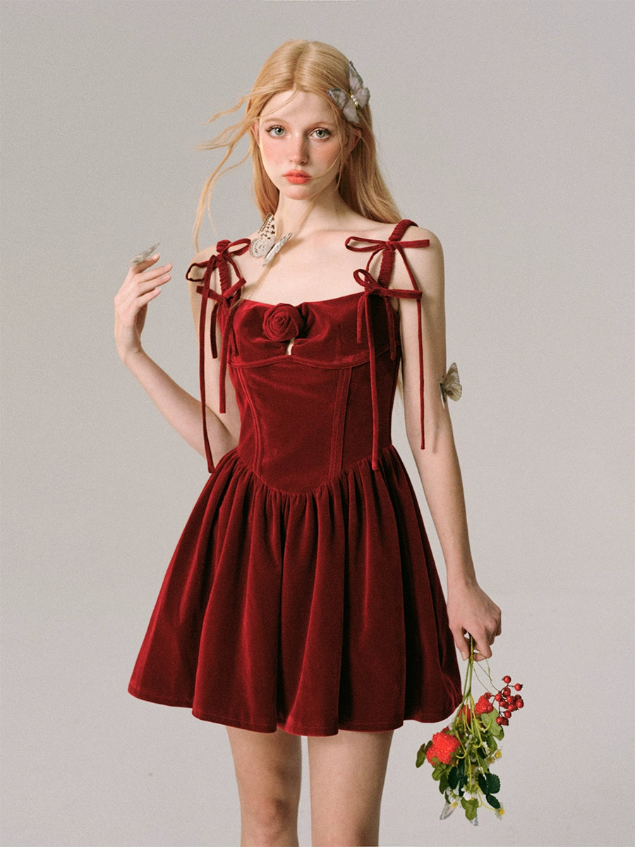 Rose Velvet Slip Dress