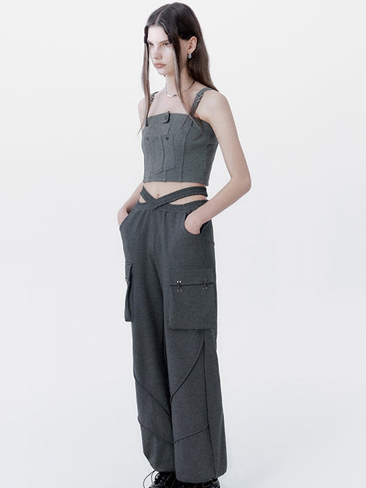 Three-dimensional Pocket Vest & Casual Pants