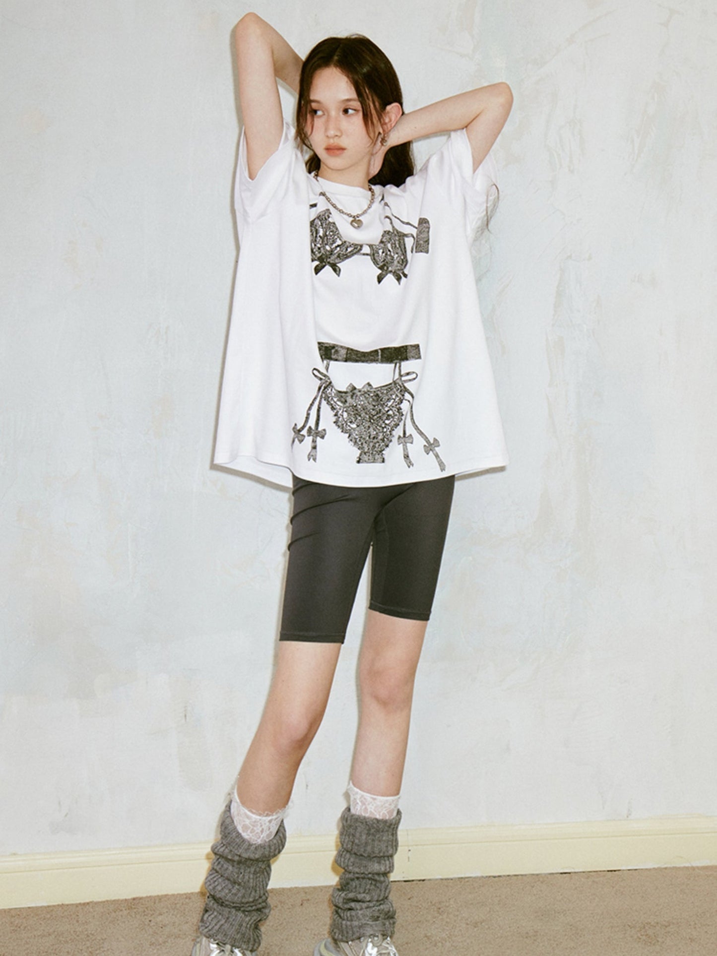 Trompe L'oeil Underwear Printed Loose T-shirt