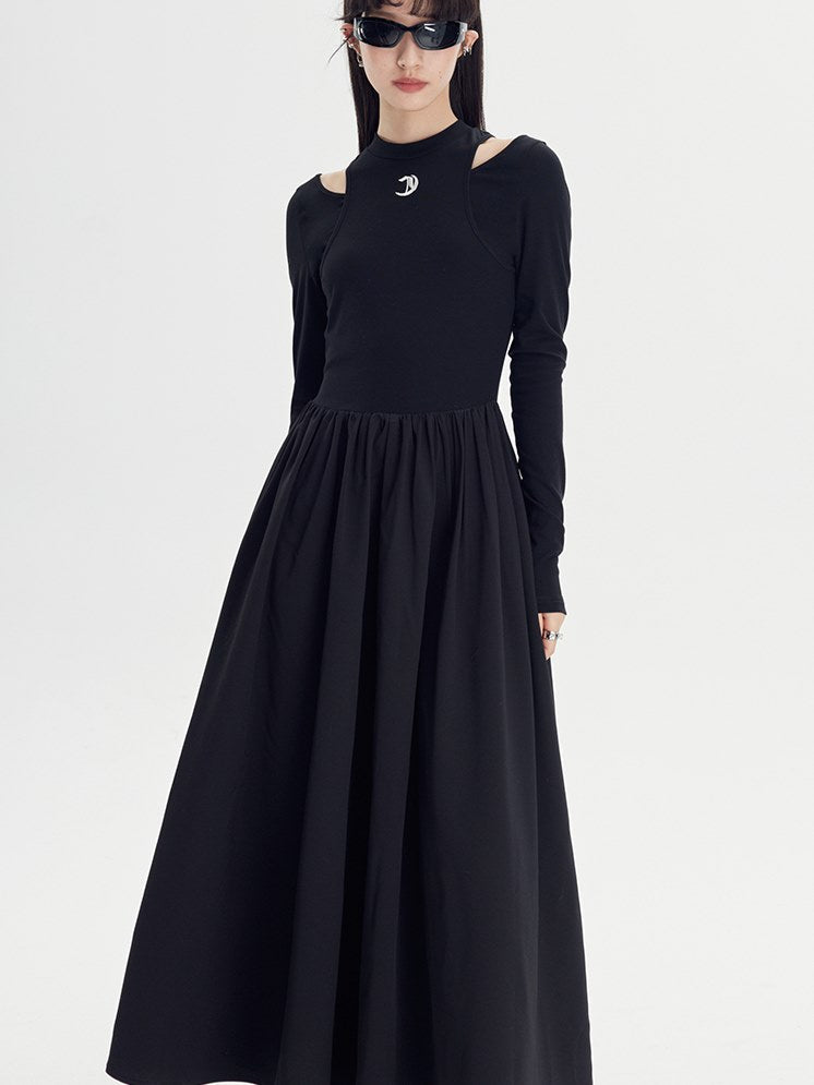 A-Line Long Sleeve Knit Dress