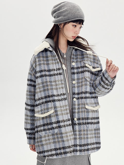 Plaid Loose Warm Jacket