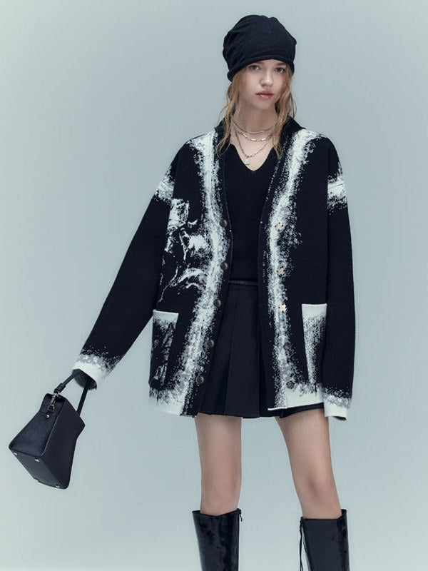 모자이크 로즈 니트 카디건 