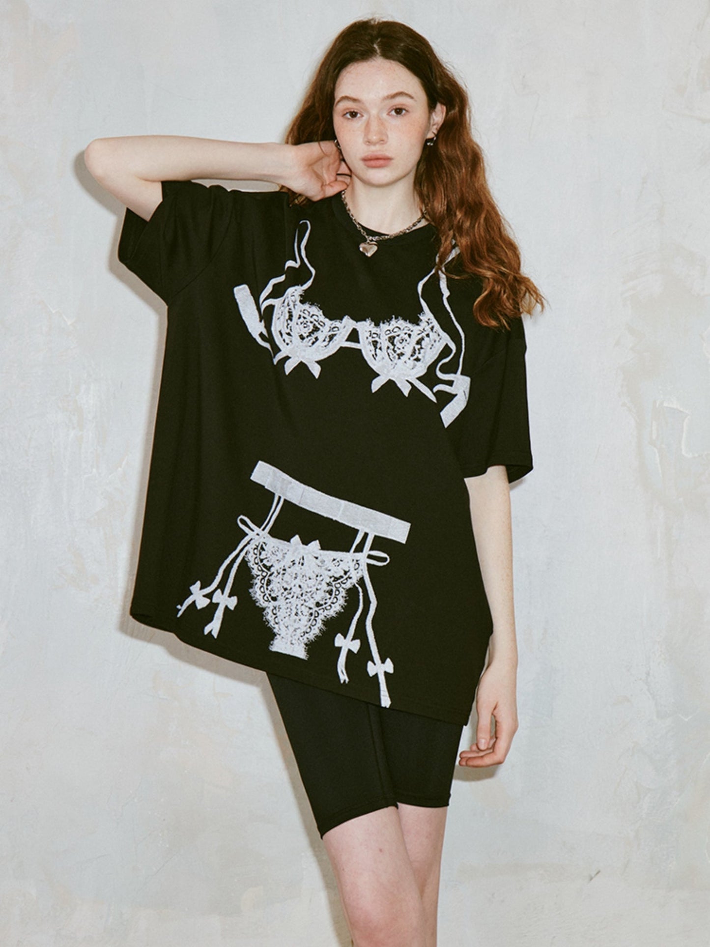 Trompe L'oeil Underwear Printed Loose T-shirt