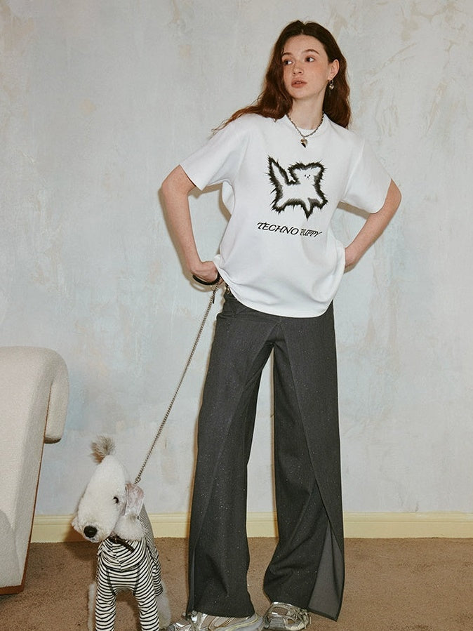 電子爆発子犬Tシャツ