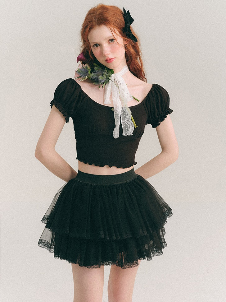 Airy Lace Ballet Tutu Skirt