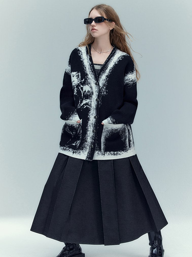 모자이크 로즈 니트 카디건 