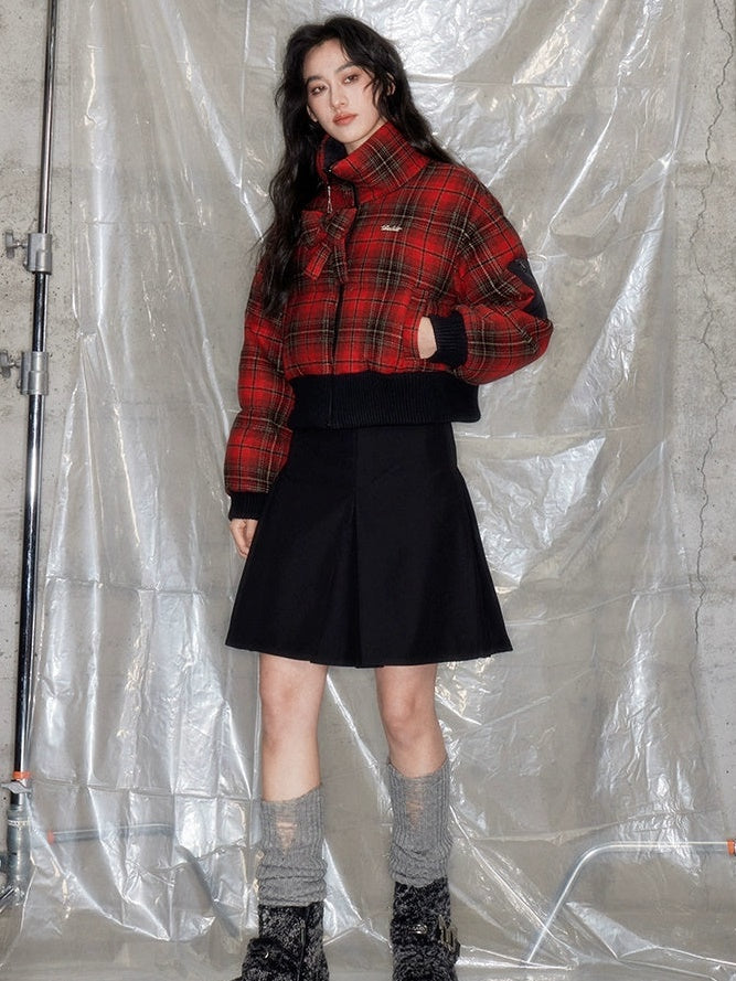 Plaid Reversible Short Jacket