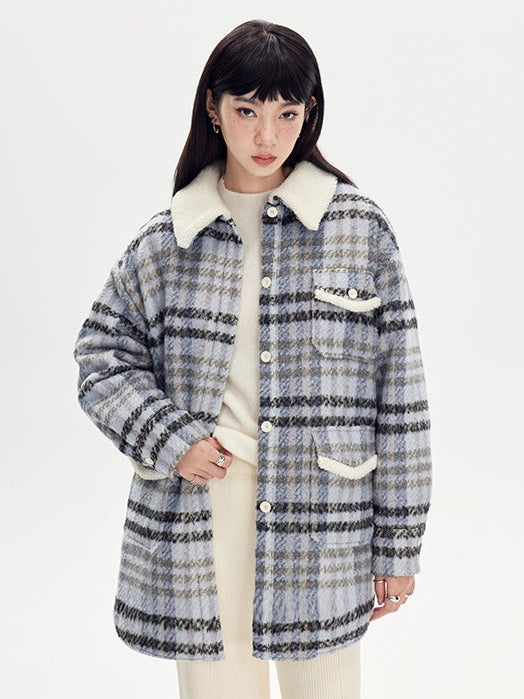 Plaid Loose Warm Jacket